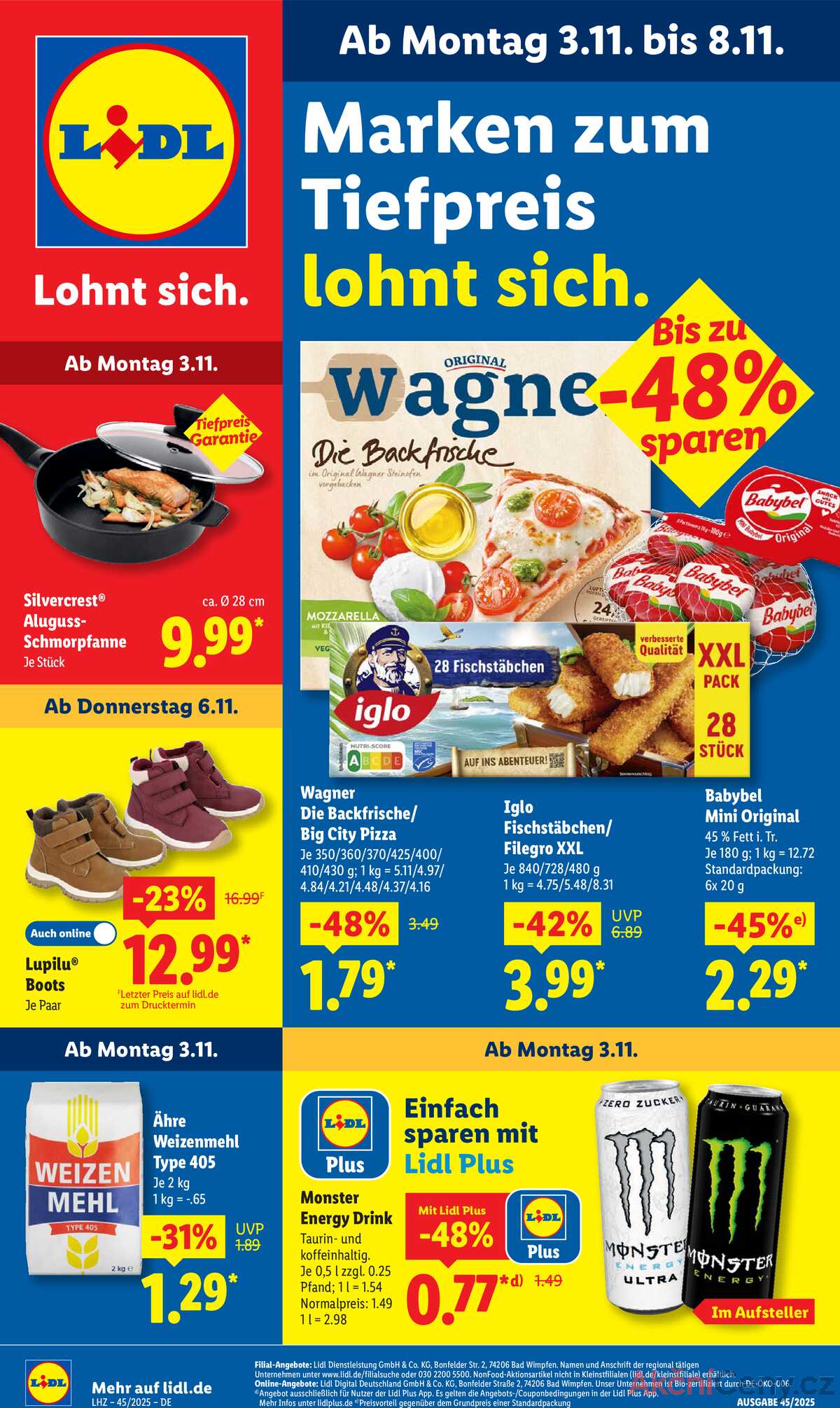 Leták Lidl Německo 3.11.-8.11.2025 strana 1