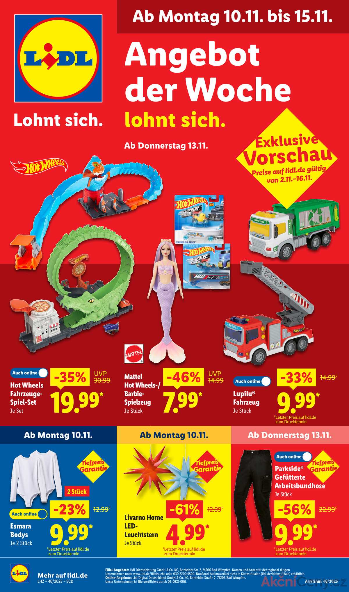 Leták Lidl Německo 10.11.-15.11.2025 strana 1