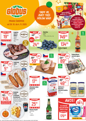 Akční leták Globus 29.10. - 4.11.2025 - Globus Praha - Čakovice