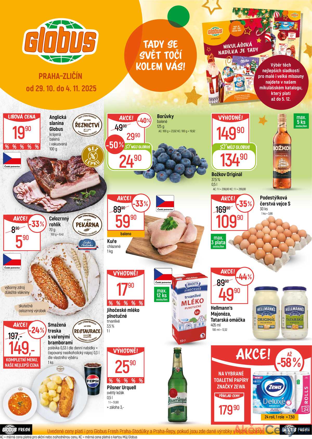 Akční leták Globus 29.10. - 4.11.2025 - Globus Praha - Zličín strana 1
