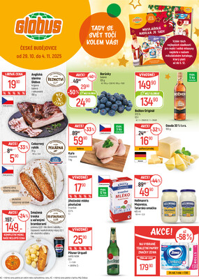 Akční leták Globus 29.10. - 4.11.2025 - Globus České Budějovice