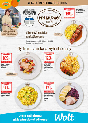 Akční leták Globus 29.10. - 4.11.2025 - Globus České Budějovice