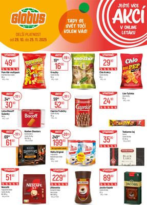 Akční leták Globus 29.10. - 4.11.2025 - Globus České Budějovice