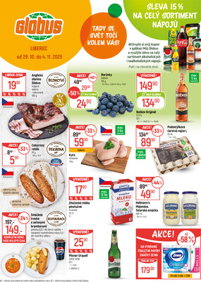 Akční leták Globus 29.10. - 4.11.2025 - Globus Liberec