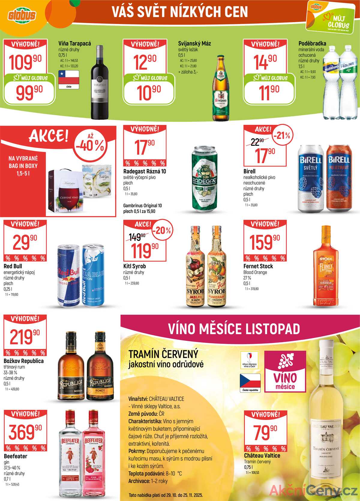 Akční leták Globus 29.10. - 4.11.2025 - Globus Brno Ivanovice strana 28