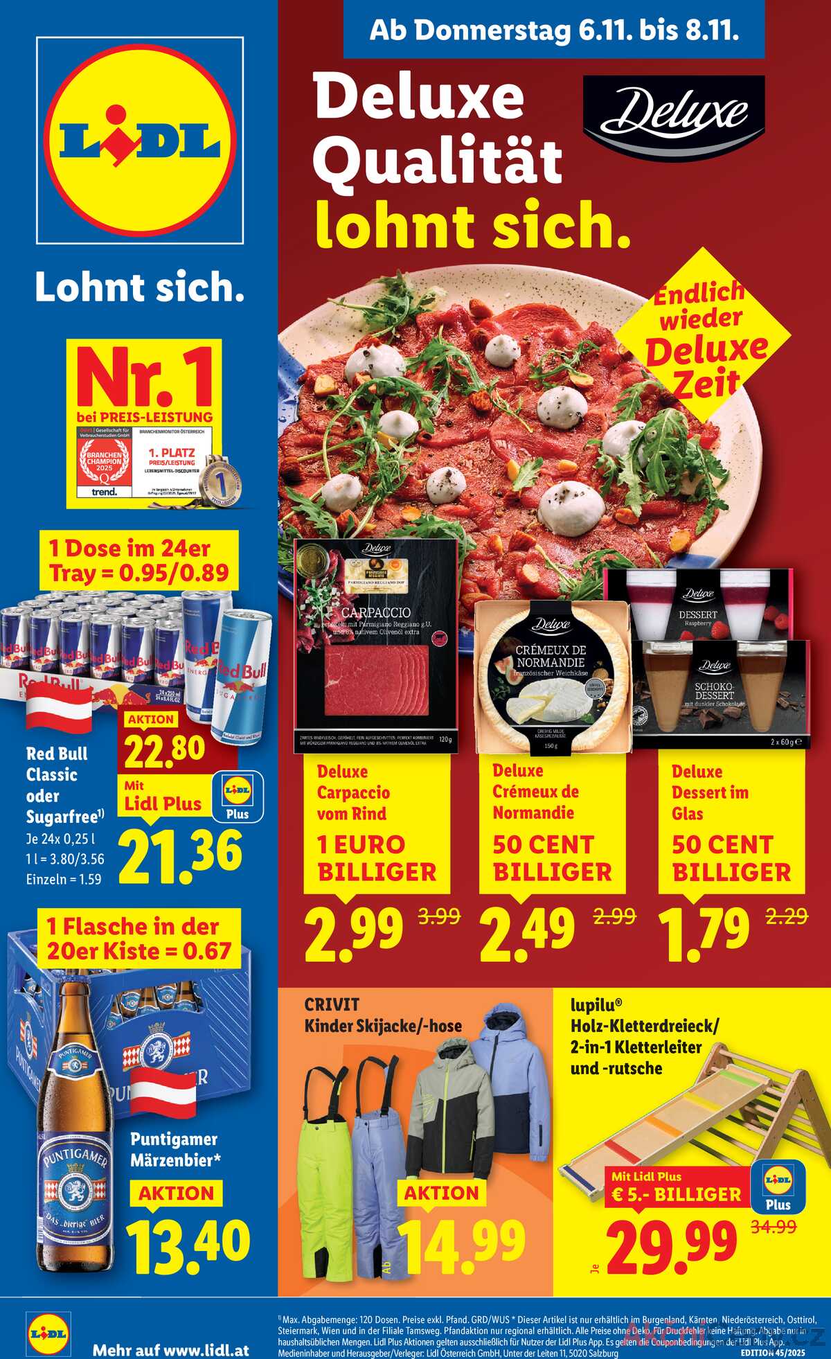 Leták Lidl Rakousko 6.11.-12.11.2025 strana 1