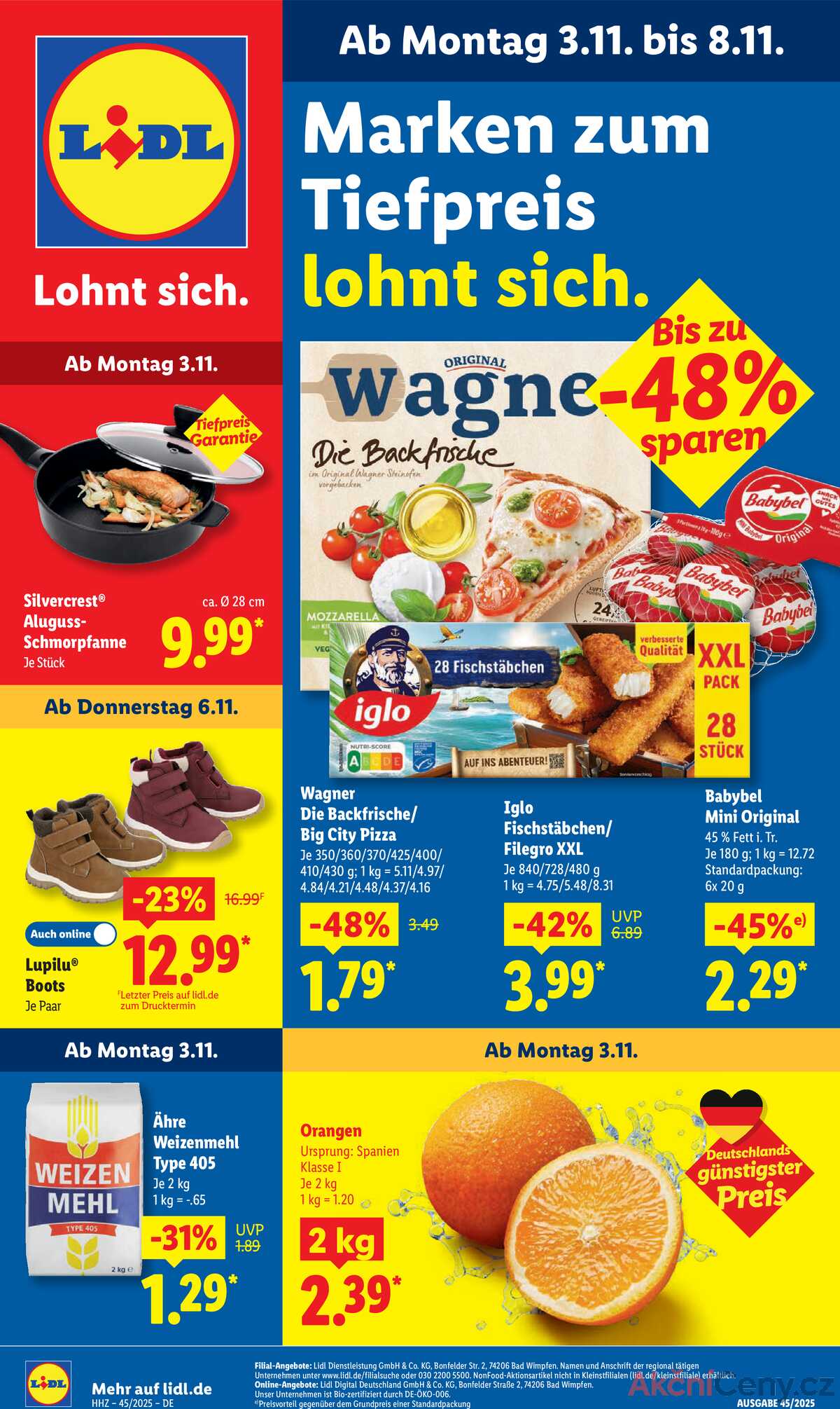 Leták Lidl Německo 3.11.-8.11.2025 strana 1