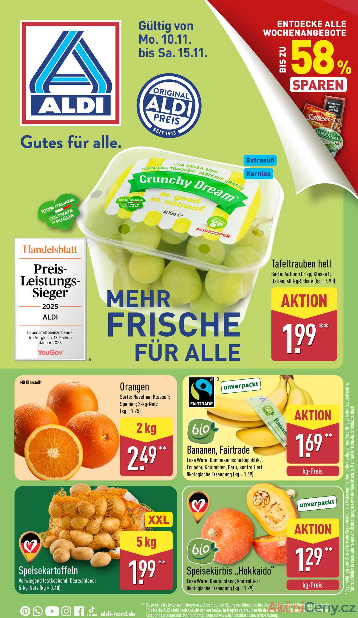 Leták ALDI Německo 10.11.-16.11.2025 strana 1