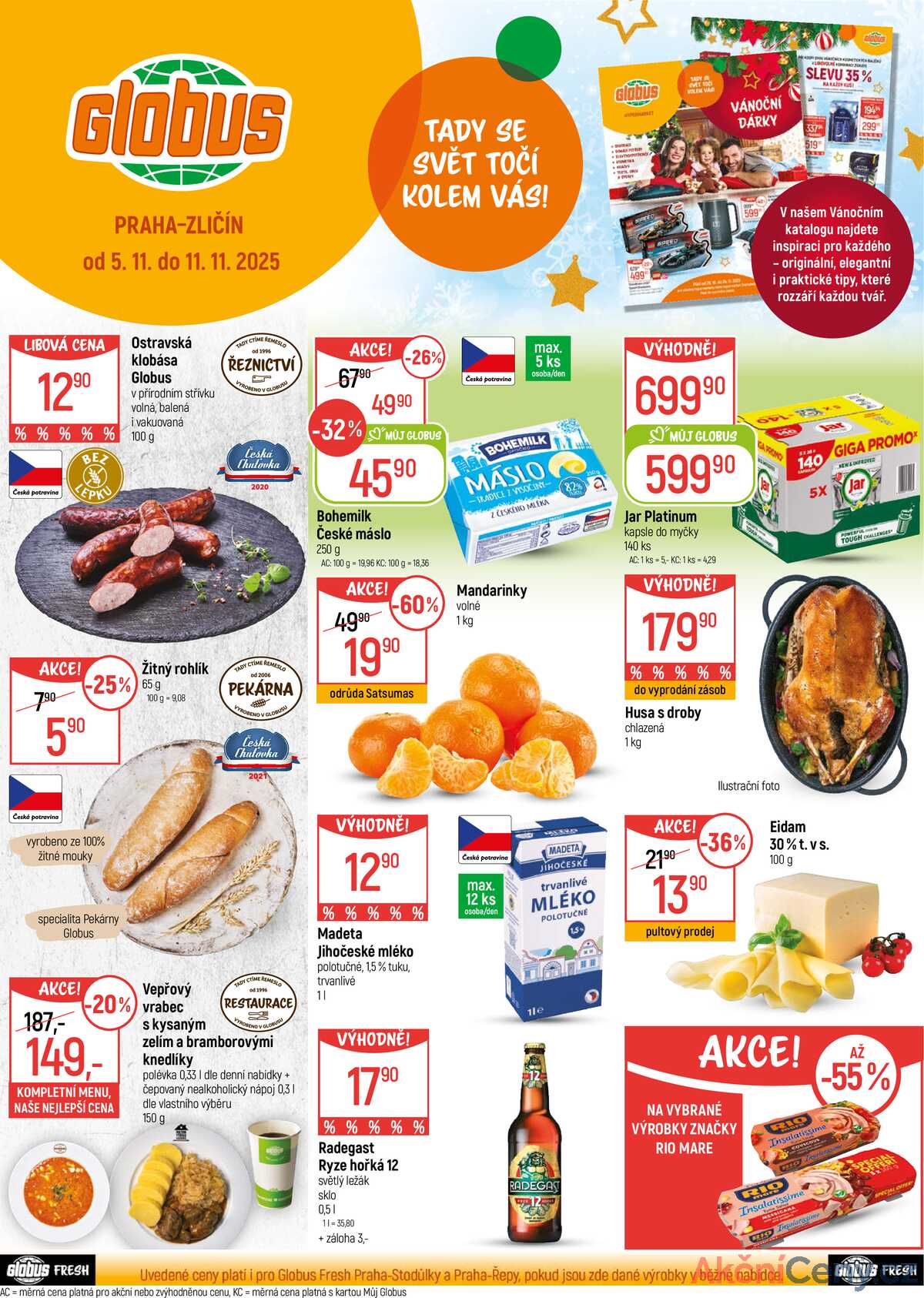 Akční leták Globus 5.11. - 11.11.2025 - Globus Praha - Zličín strana 1