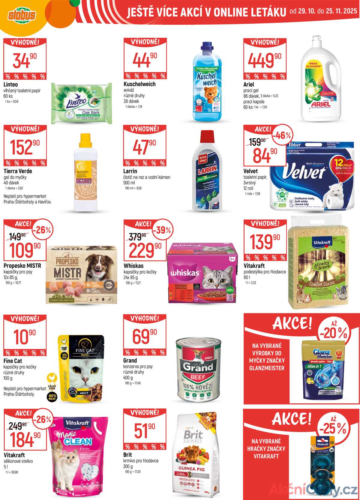 Akční leták Globus 5.11. - 11.11.2025 - Globus České Budějovice strana 44