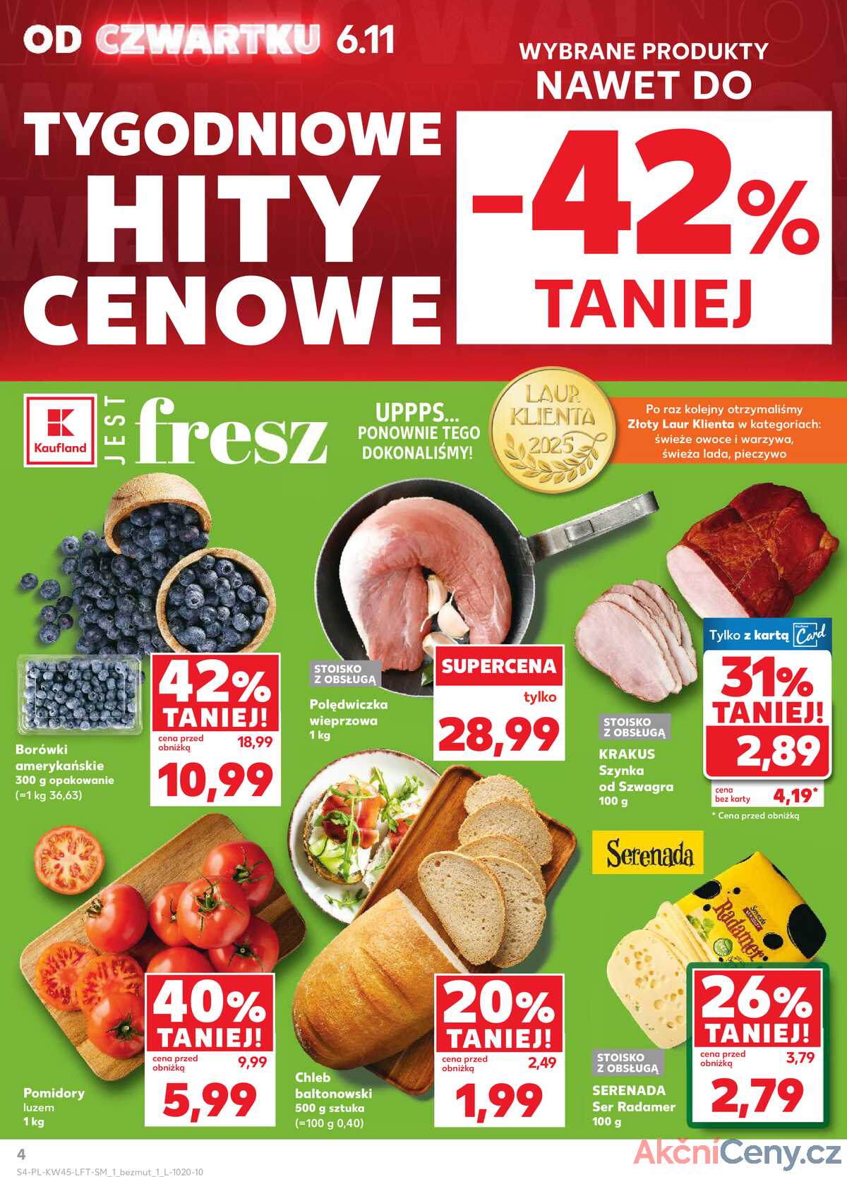 Leták Kaufland Polsko 6.11.-12.11.2025 - Noviny týdne strana 4