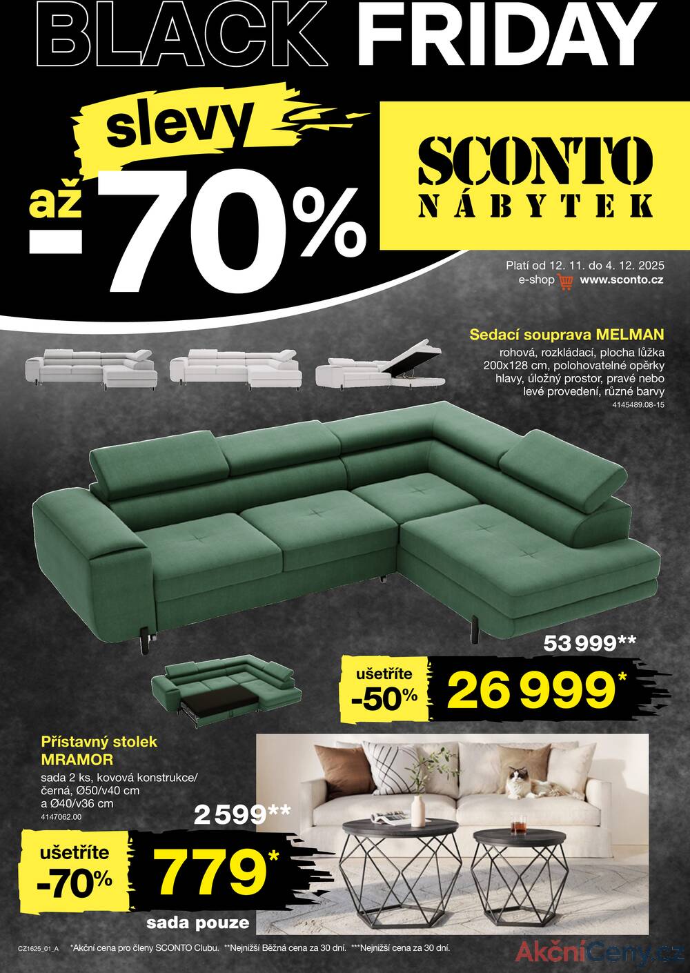 Leták SCONTO Nábytek - Sconto nábytek Black Friday od 12.11. do 4.12.2025 - strana 1