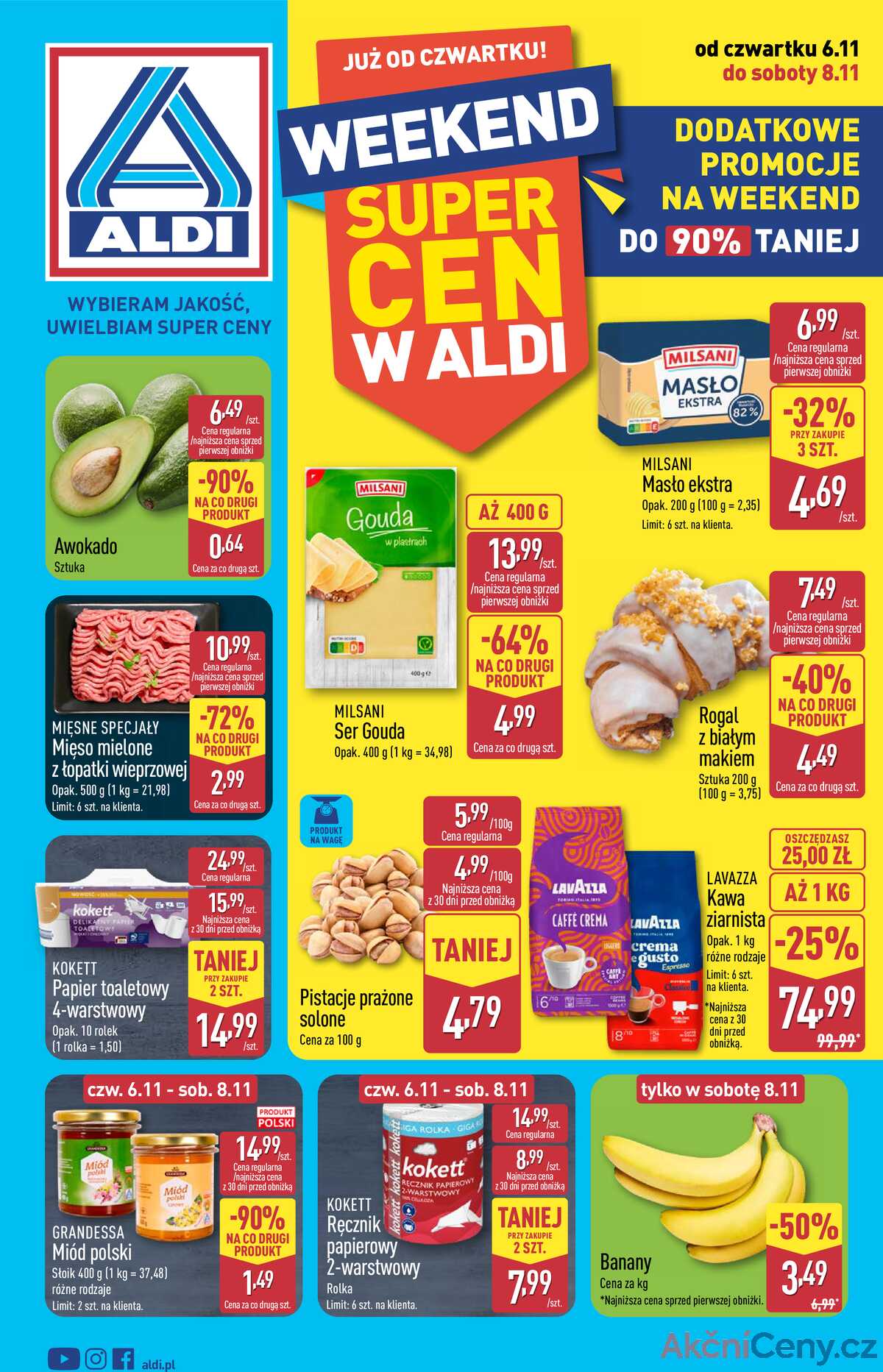 Leták Aldi Polsko 6.11.-8.11.2025 - Víkendová nabídka strana 1