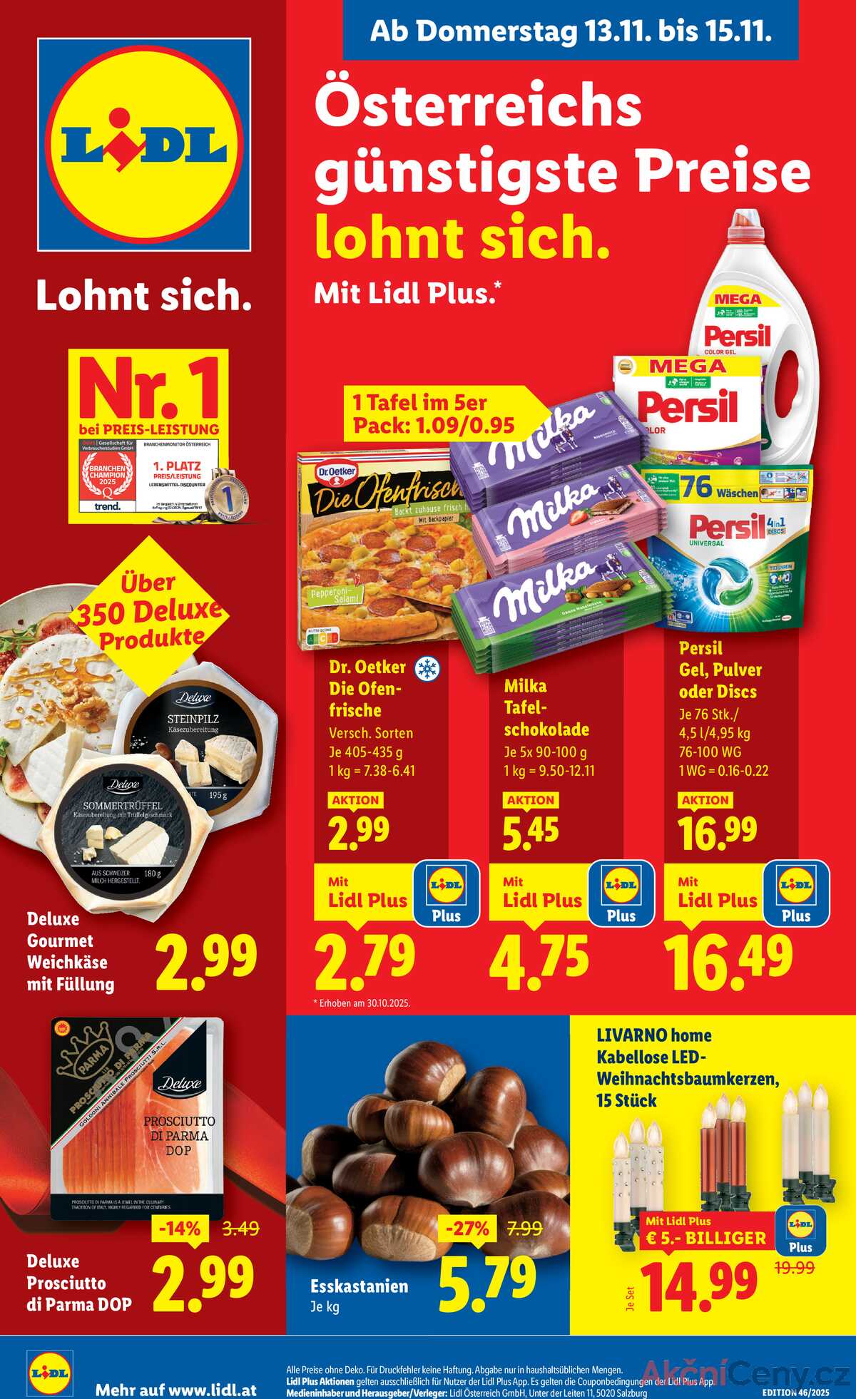 Leták Lidl Rakousko 13.11.-19.11.2025 strana 1