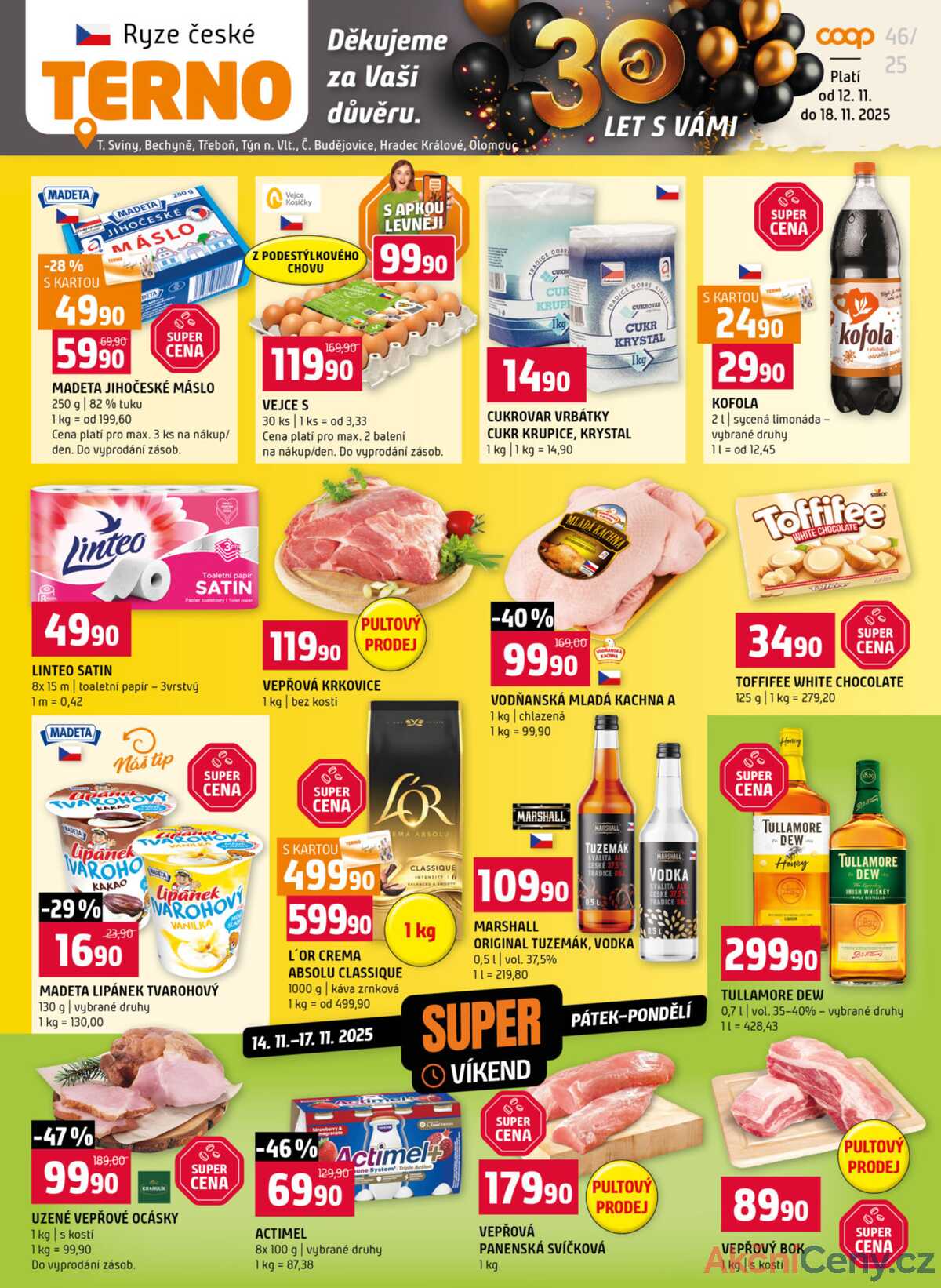 Terno České Budějovice, Třeboň, Trhové sviny, Bechyně, Týn nad Vltavou od 12.11. do 18.11.2025 strana 1