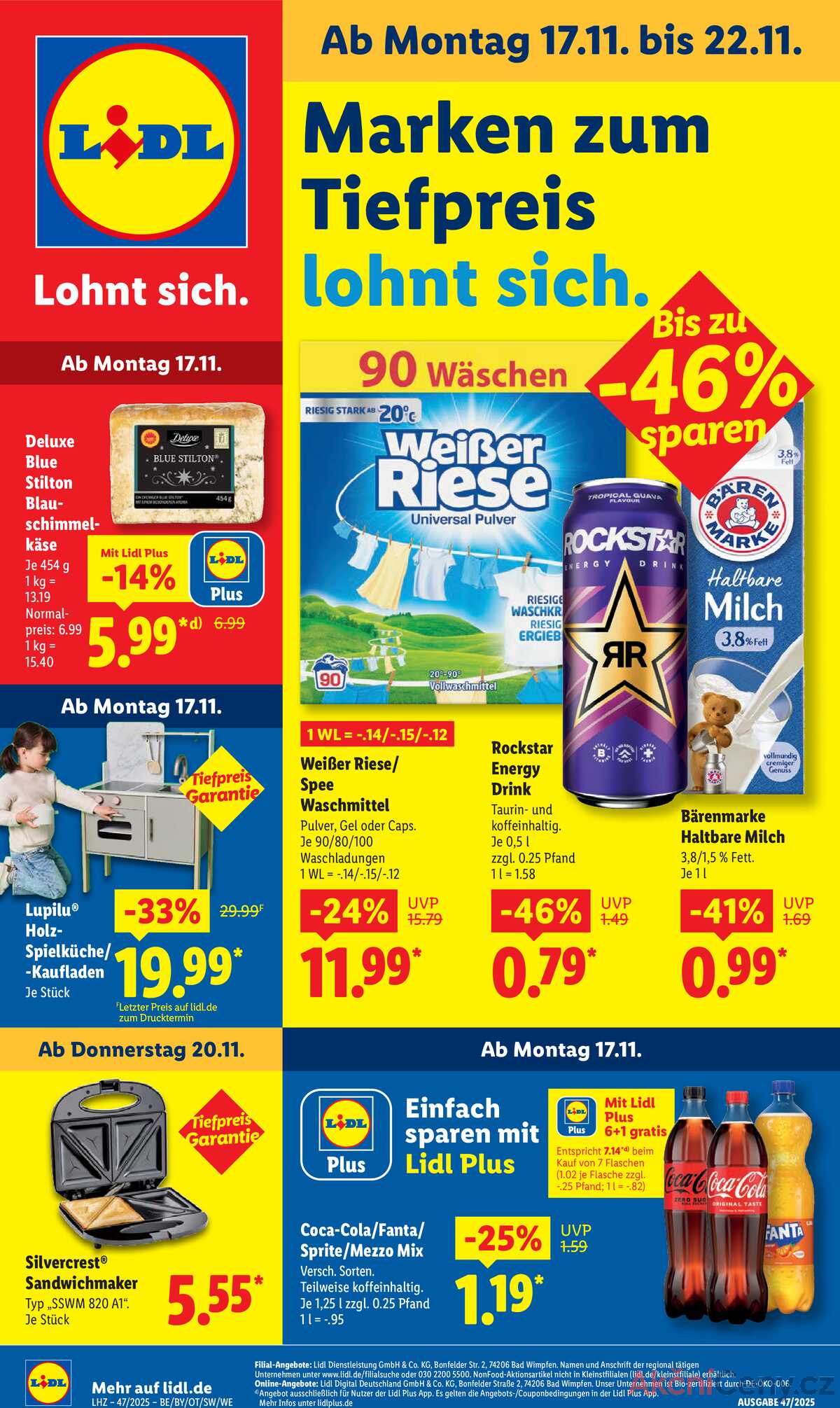 Leták Lidl Německo 17.11.-22.11.2025 strana 1