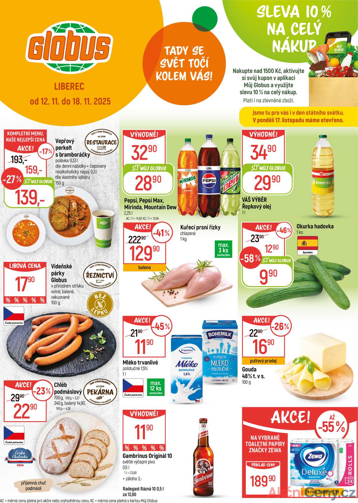 Akční leták Globus 12.11. - 18.11.2025 - Globus Liberec strana 1