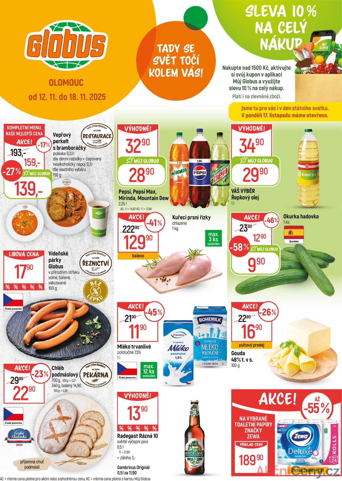 Akční leták Globus 12.11. - 18.11.2025 - Globus Olomouc strana 1