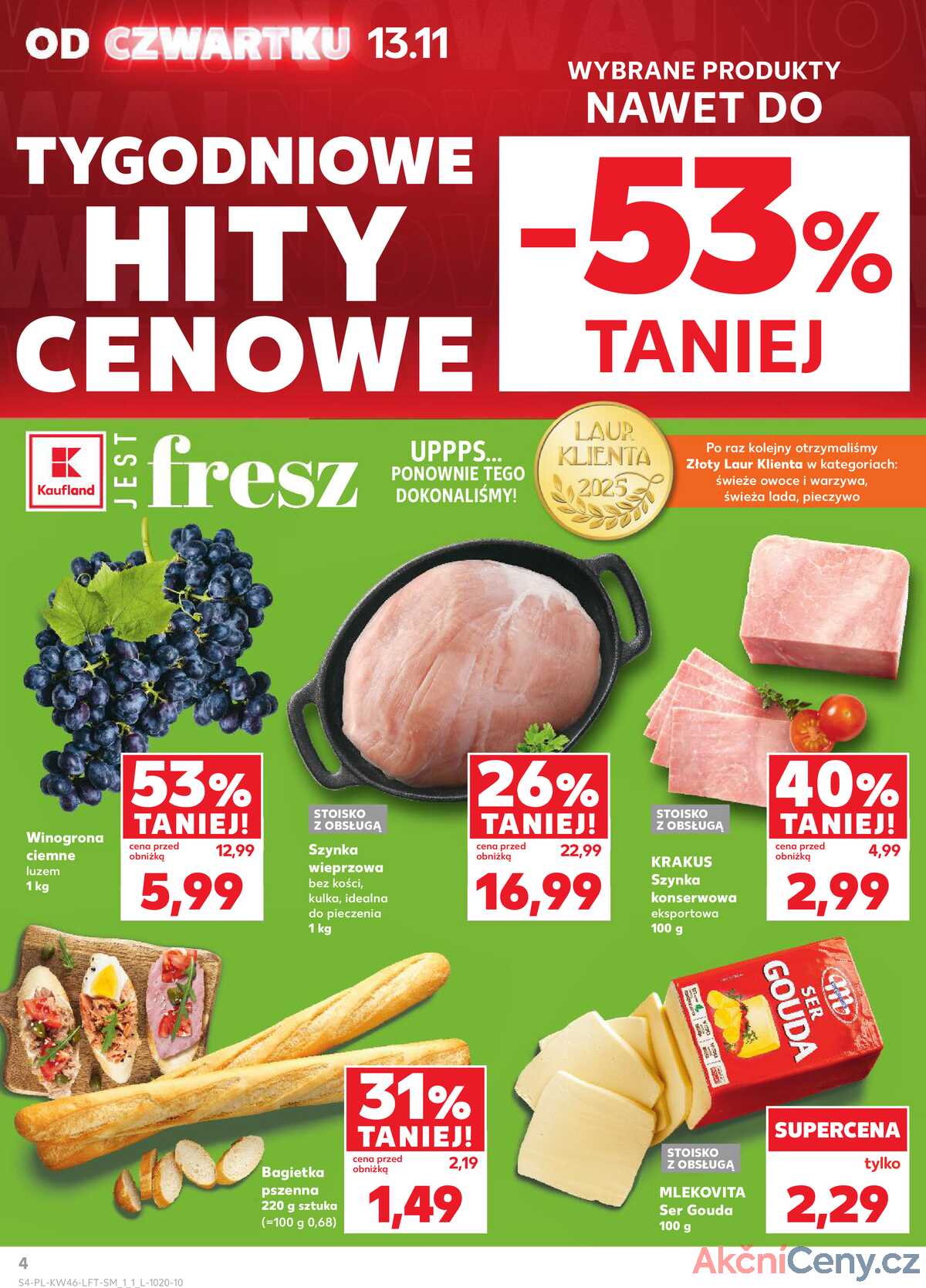 Leták Kaufland Polsko 13.11.-19.11.2025 - Noviny týdne strana 4