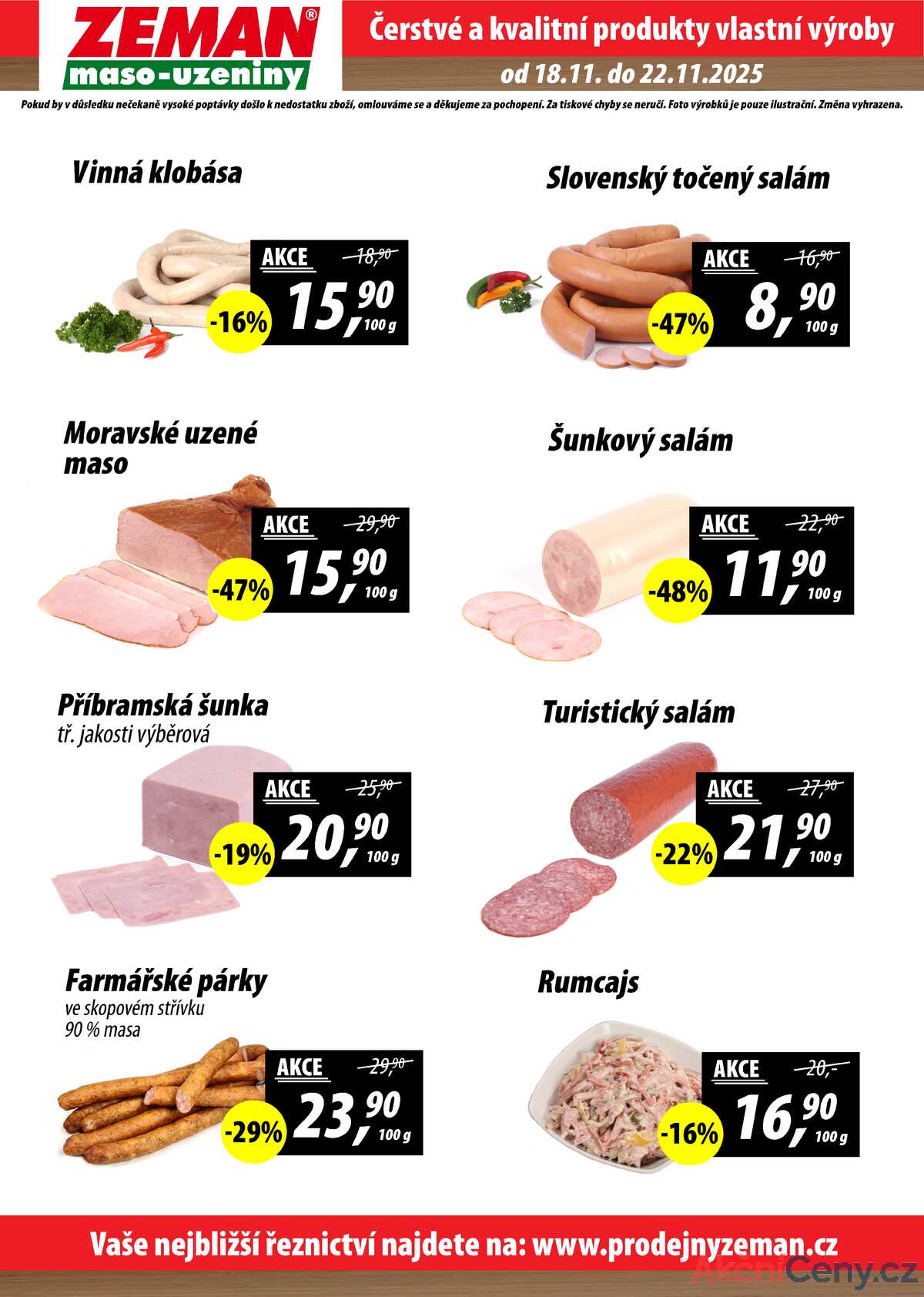 ZEMAN maso-uzeniny akční leták pro vybrané prodejny první skupiny od 18.11. do 22.11.2025 strana 2