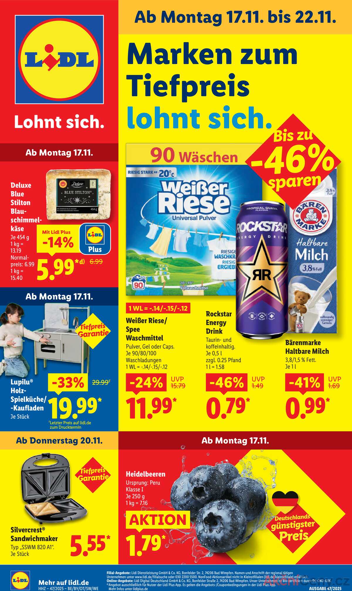 Leták Lidl Německo 17.11.-22.11.2025 strana 1