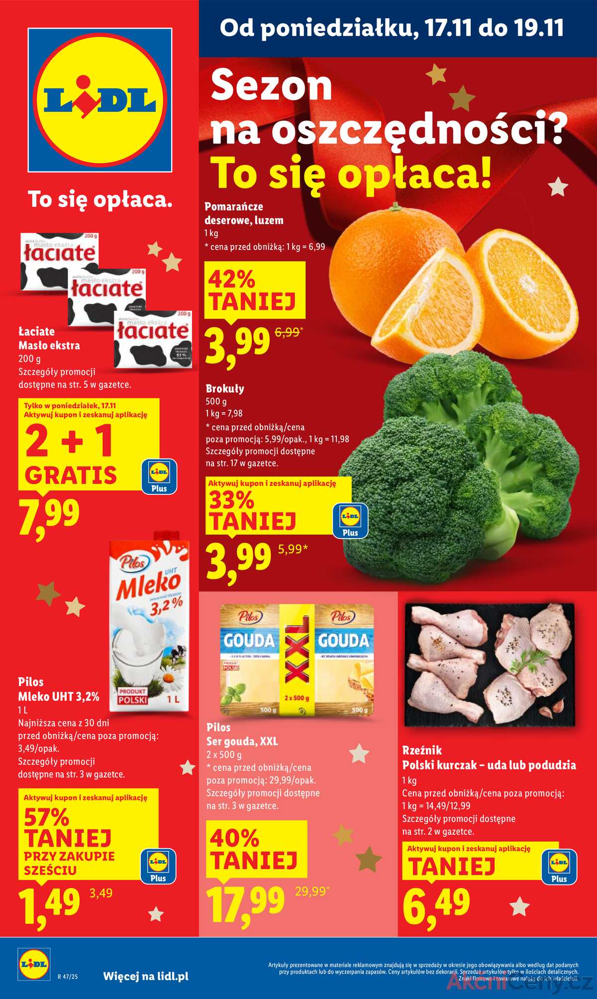 Leták Lidl Polsko 17.11.-19.11.2025 strana 1