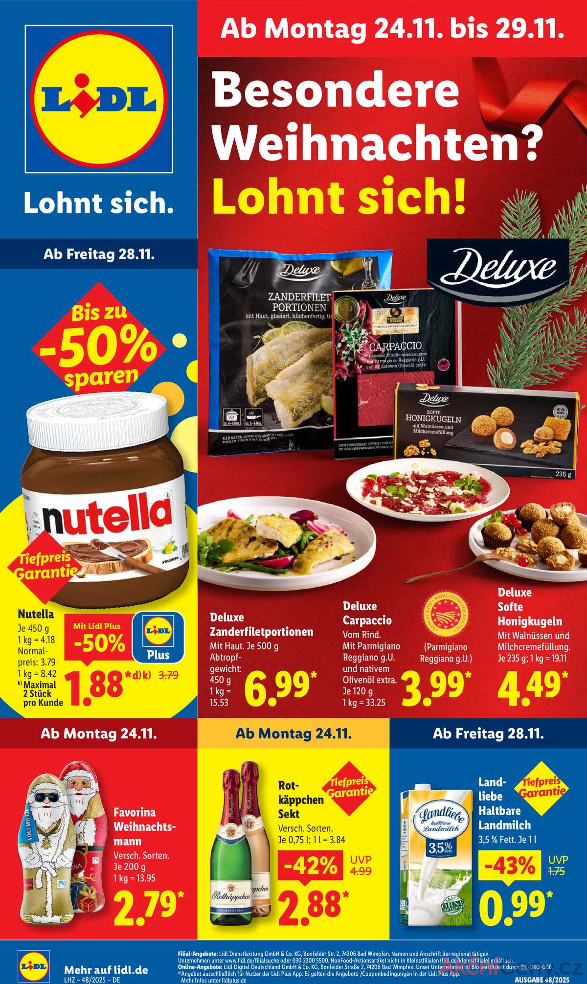 Leták Lidl Německo 24.11.-29.11.2025 strana 1