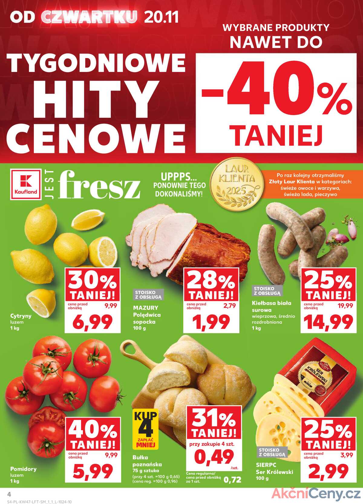 Leták Kaufland Polsko 20.11.-26.11.2025 - Noviny týdne strana 4
