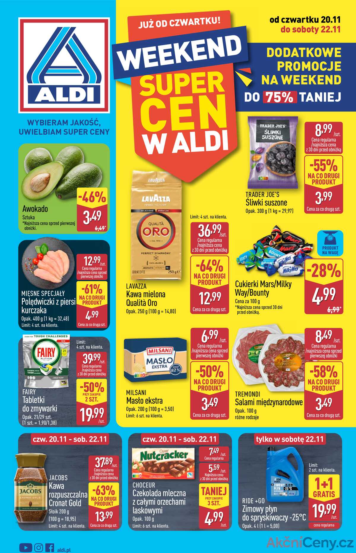 Leták Aldi Polsko 20.11.-22.11.2025 - Víkendová nabídka strana 1