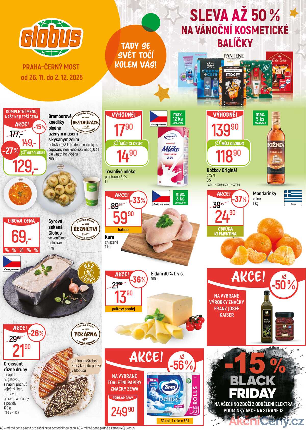 Akční leták Globus 26.11. - 2.12.2025 - Globus Praha - Centrum Černý Most strana 1