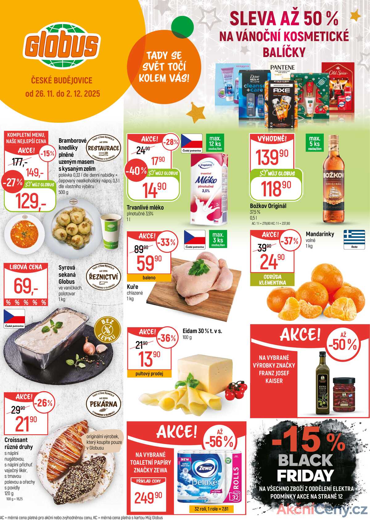 Akční leták Globus 26.11. - 2.12.2025 - Globus České Budějovice strana 1