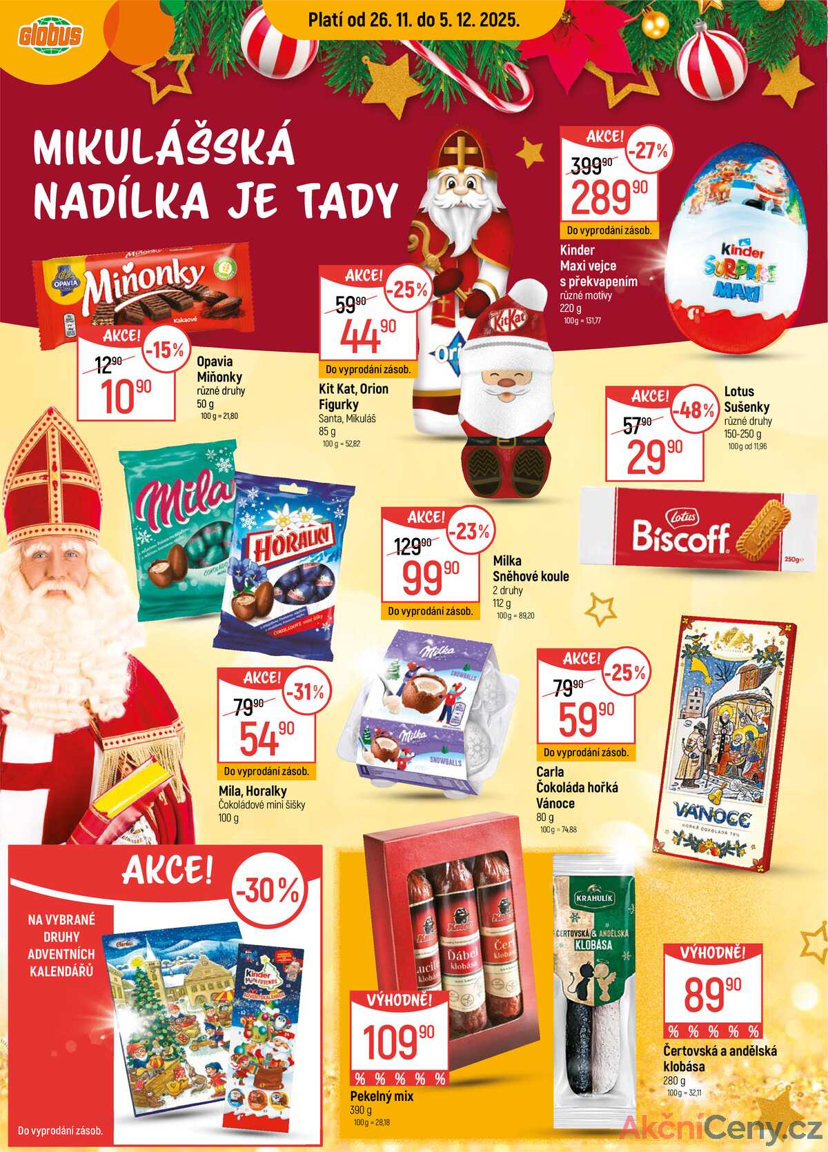 Akční leták Globus 26.11. - 5.12.2025 - Globus Jenišov u Karlových Varů strana 1
