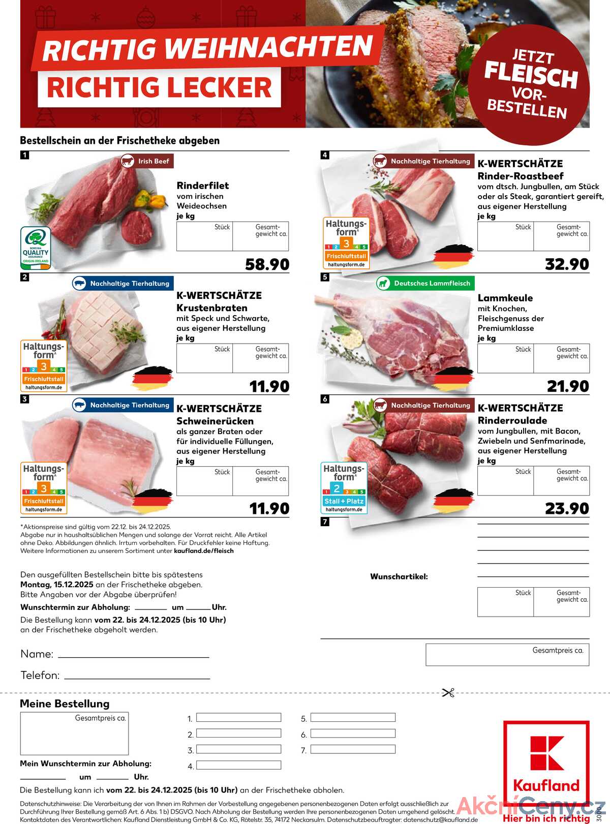 Leták Kaufland Německo 24.11.-15.12.2025 strana 1