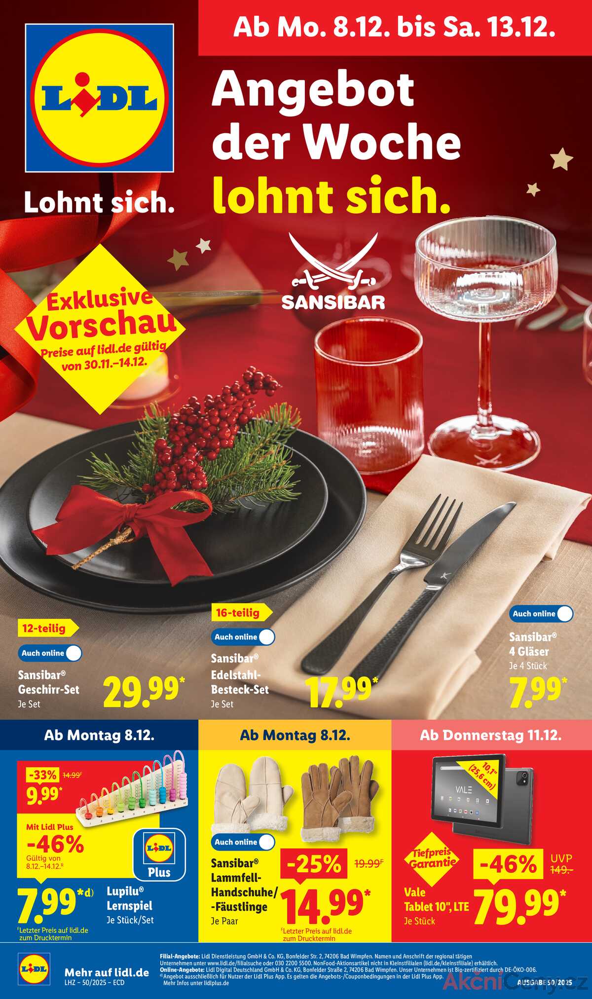 Leták Lidl Německo 8.12.-13.12.2025 strana 1