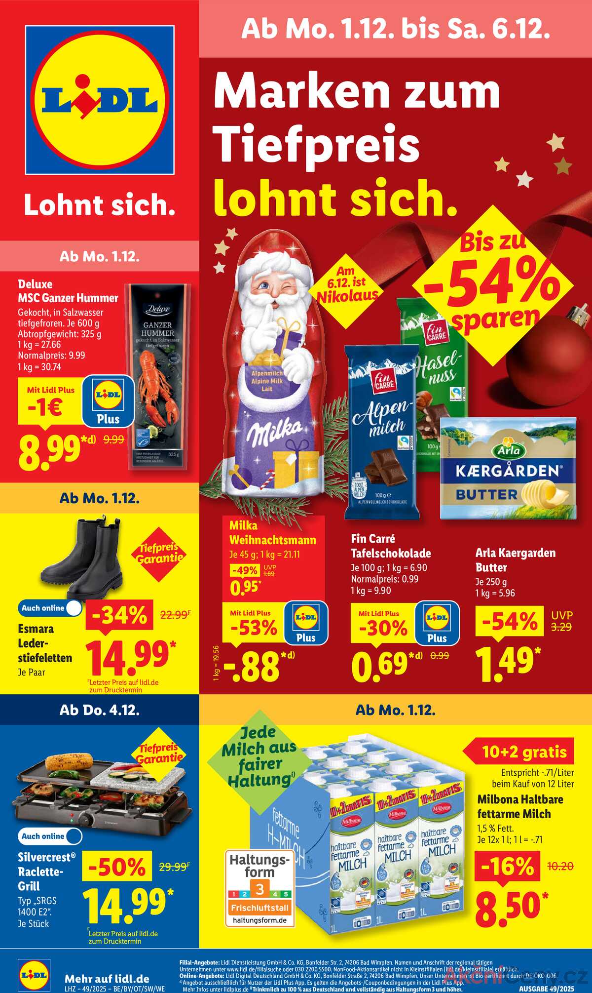Leták Lidl Německo 1.12.-6.12.2025 strana 1