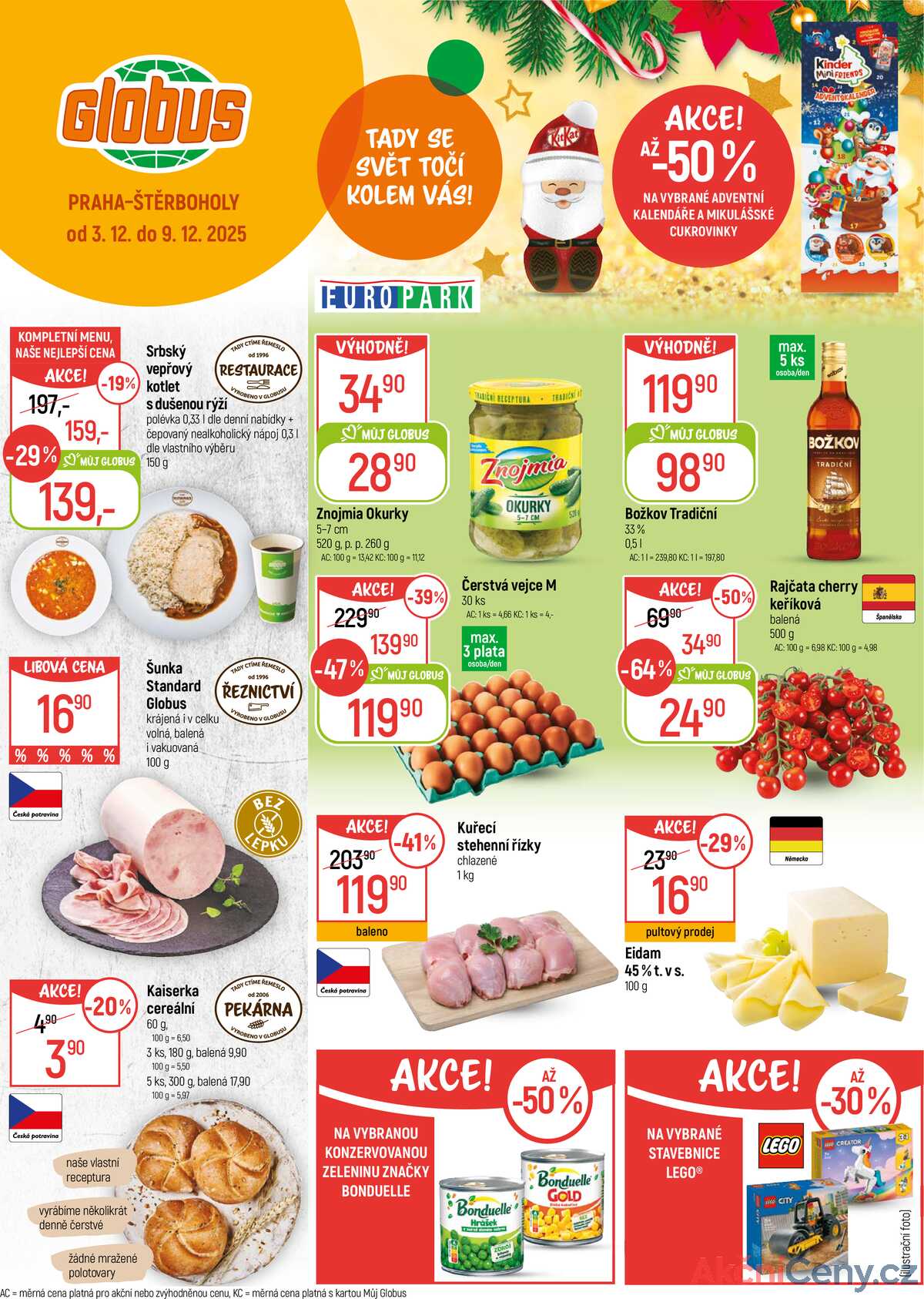 Akční leták Globus 3.12. - 9.12.2025 - Globus Praha - Štěrboholy strana 1