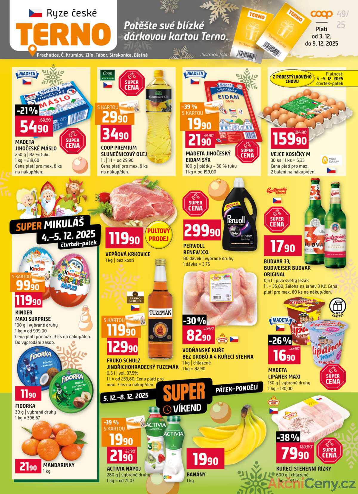 Terno Zlín, Český Krumlov, Prachatice,, Tábor, Strakonice, Blatná od 3.12. do 9.12.2025 strana 1