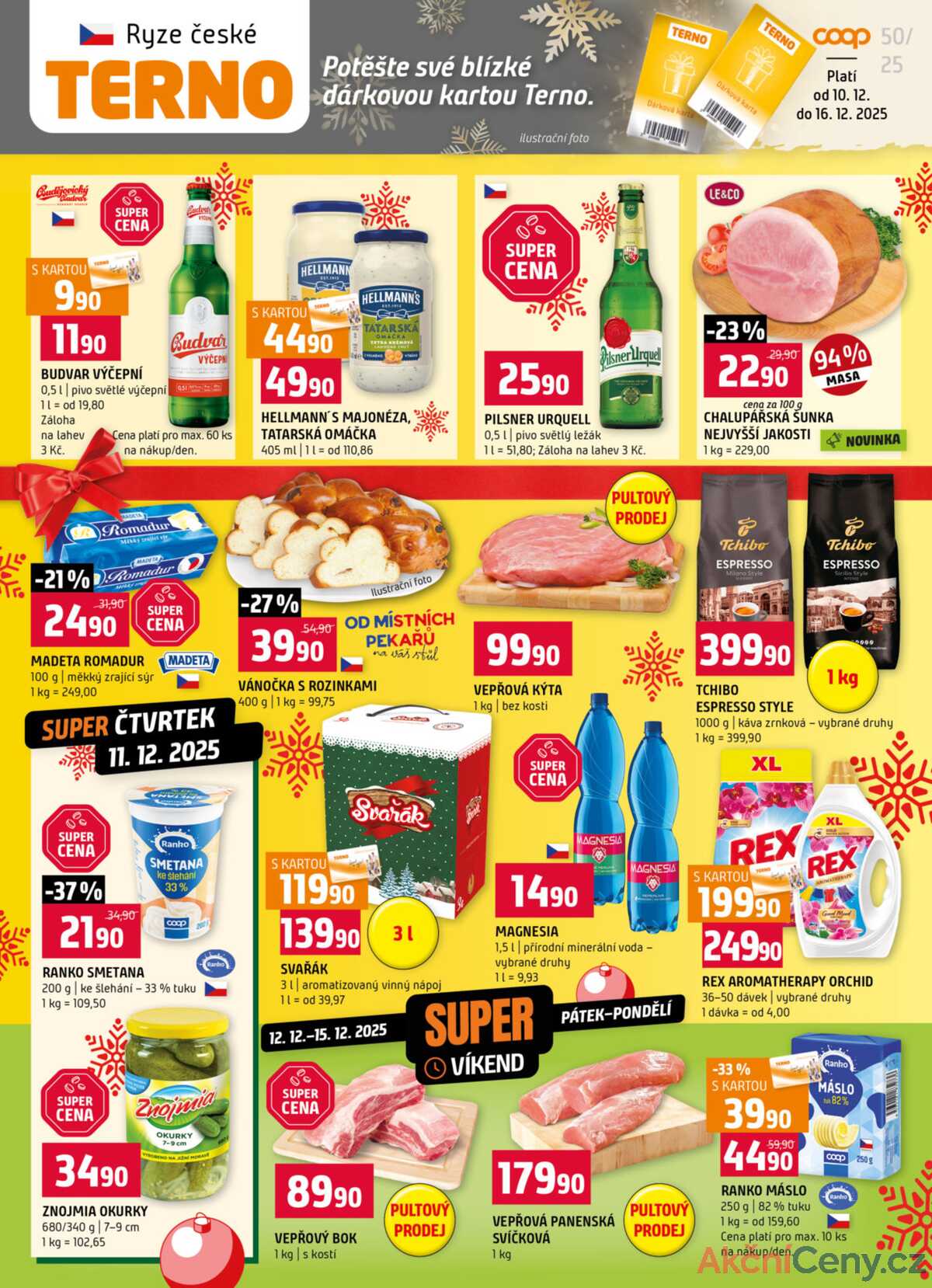 Terno České Budějovice, Olomouc, Hradec Králové, Třeboň, Trhové sviny, Bechyně, Týn nad Vltavou od 10.12. do 16.12.2025 strana 1