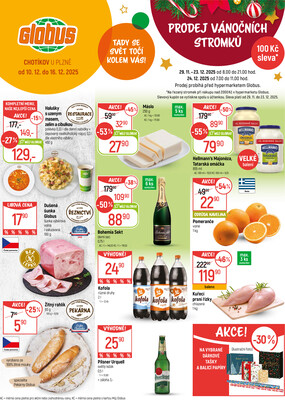 Akční leták Globus 10.12. - 16.12.2025 - Globus Chotíkov u Plzně