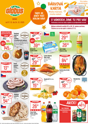 Akční leták Globus 17.12. - 24.12.2025 - Globus Brno Ivanovice