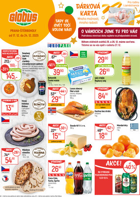 Akční leták Globus 17.12. - 24.12.2025 - Globus Praha - Štěrboholy