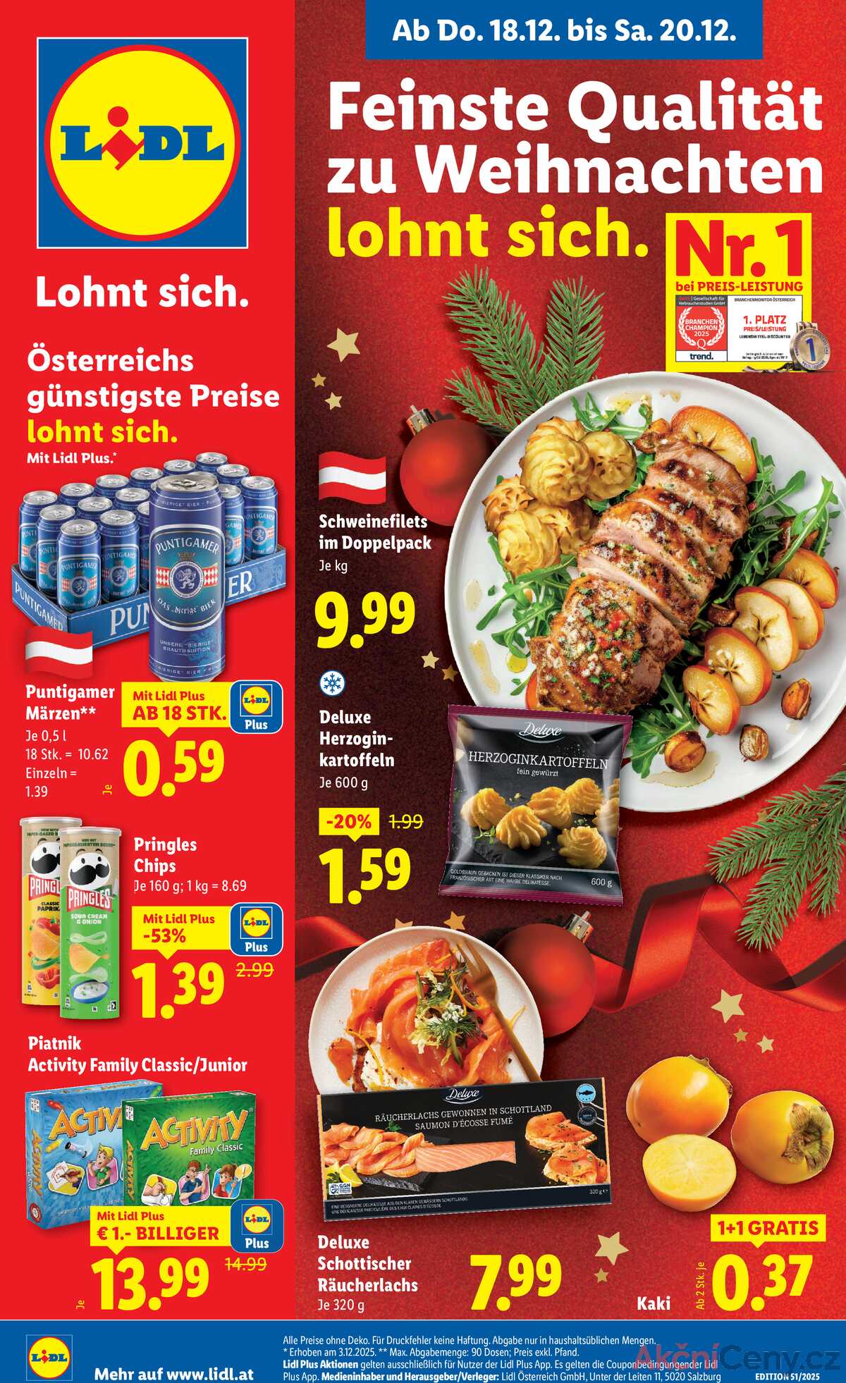 Leták Lidl Rakousko 18.12.-24.12.2025 strana 1