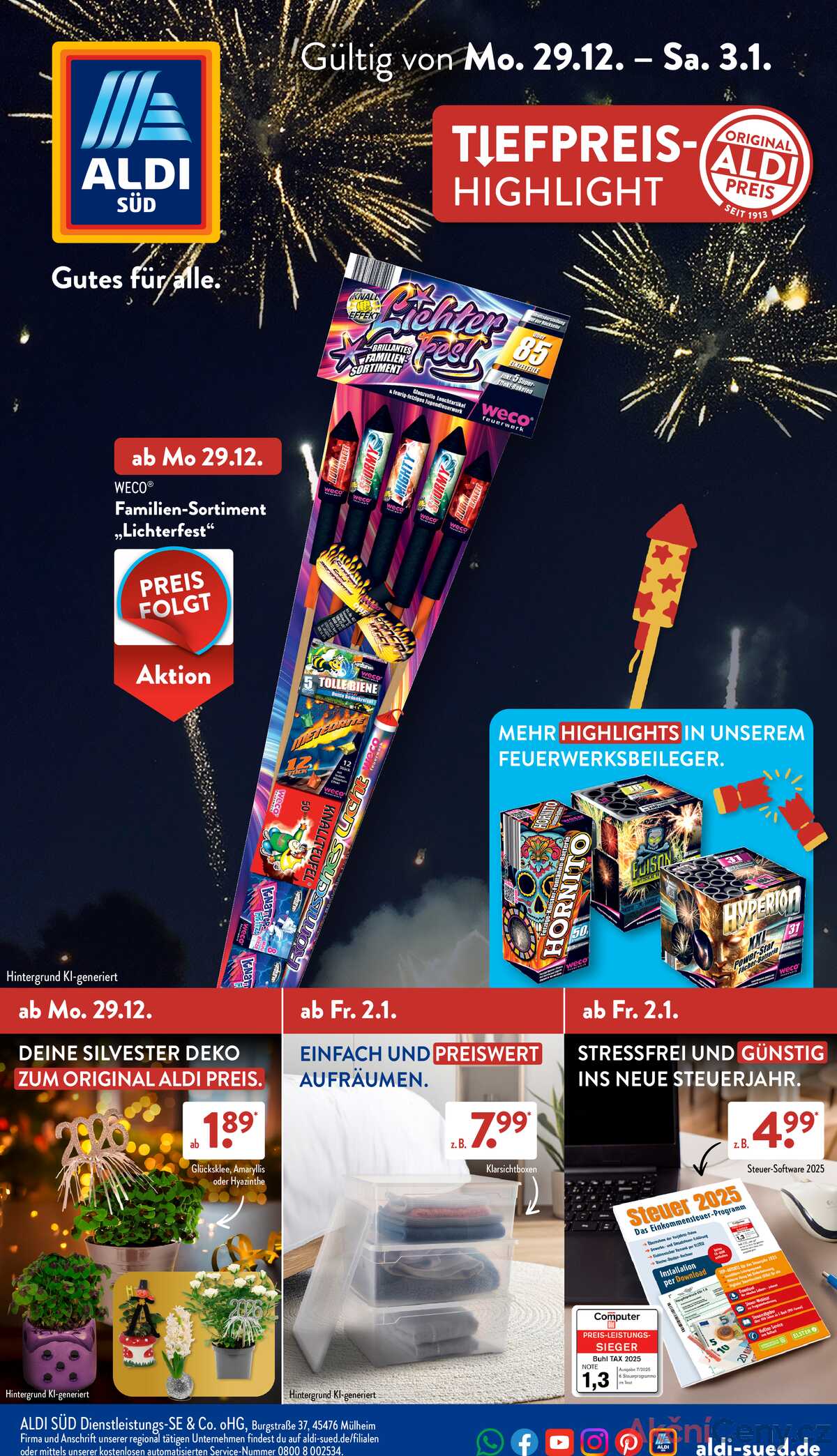 Leták ALDI SÜD Německo 29.12.-4.1.2026 strana 1