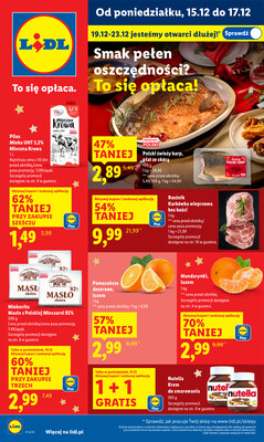 Leták Lidl Polsko 15.12.-17.12.2025