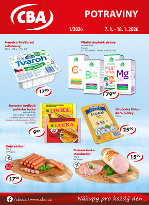 CBA potraviny od 7.1. do 18.1.2026