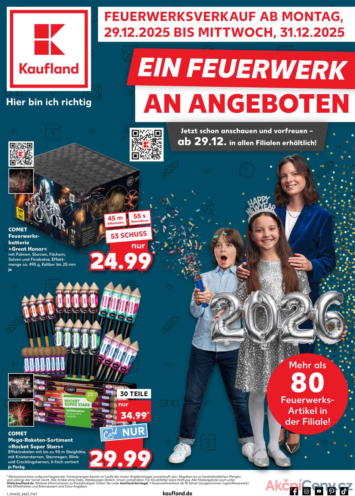 Leták Kaufland Německo 29.12.-31.12.2025 Ohnňostroje strana 1