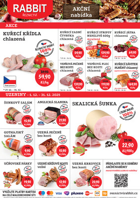 RABBIT řeznictví od 27.12. do 31.12.2025