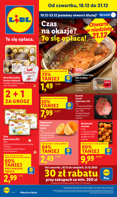 Leták Lidl Polsko 18.12.-21.12.2025