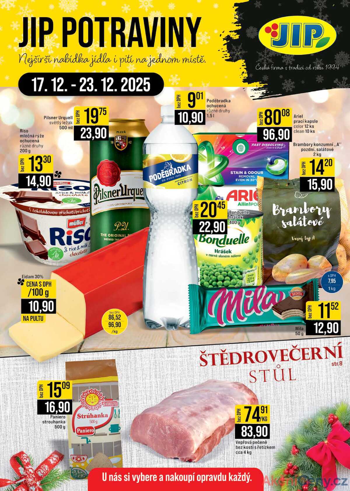 JIP Cash & Carry České Budějovice, Most, Náchod, Polička, Sušice a Svoboda nad Úpou od 17.12. do 23.12.2025 strana 1