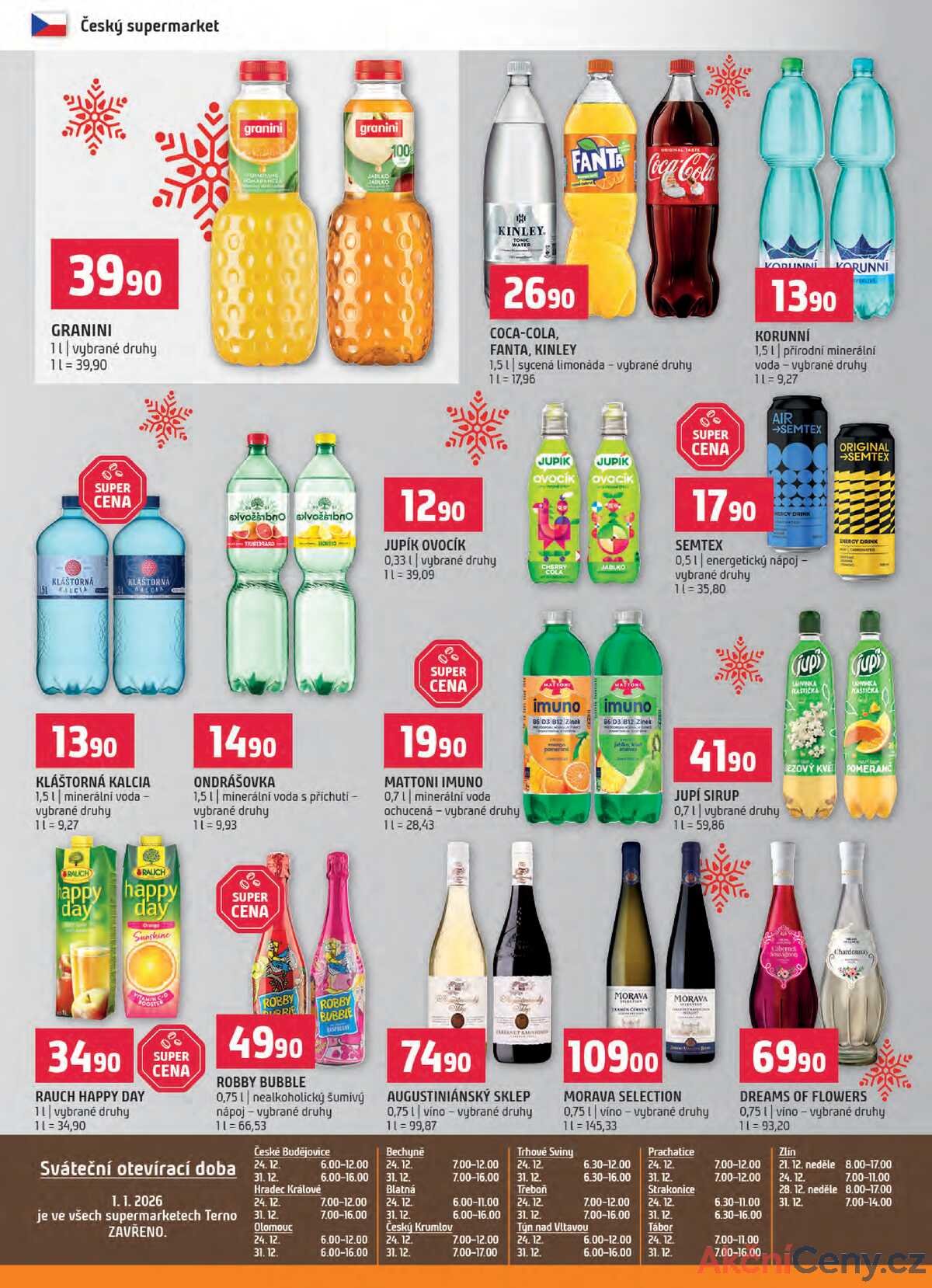 Terno České Budějovice, Olomouc, Hradec Králové, Třeboň, Trhové sviny, Bechyně, Týn nad Vltavou od 22.12. do 31.12.2025 strana 12